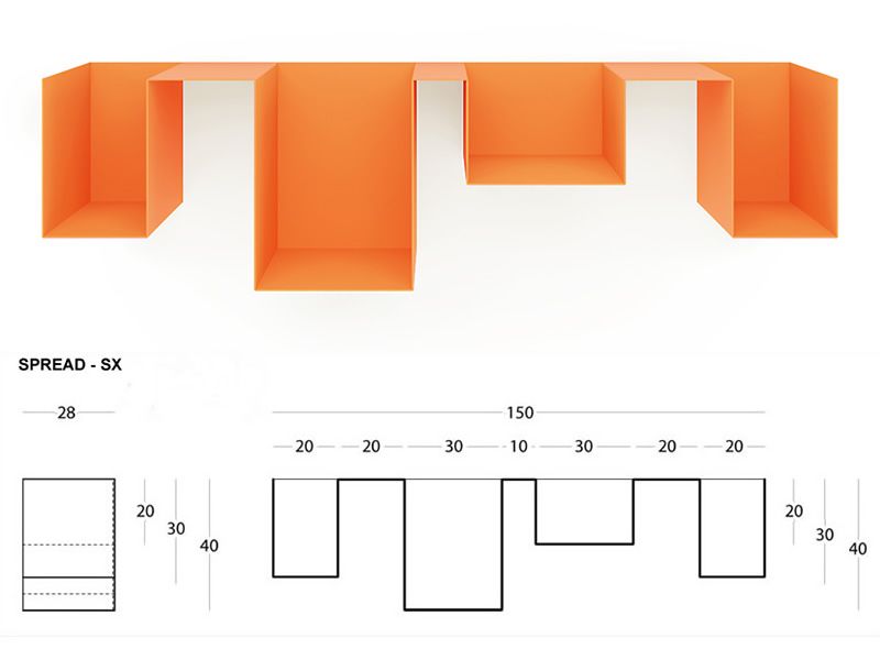 SPREAD - Étagère bibliothèque design en métal